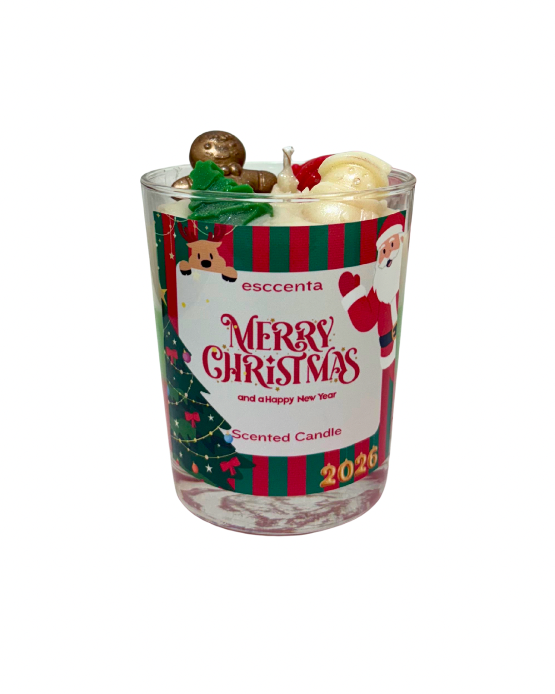 Candle - Merry Christmas & Happy New Year- LARGE (KOURABIES)