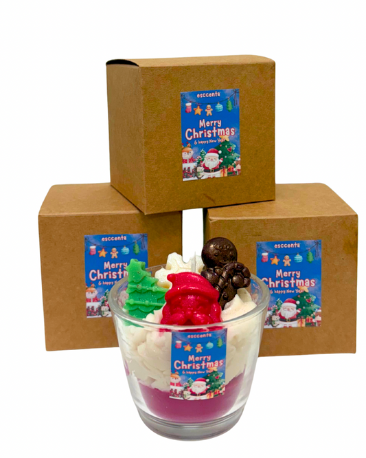 Candle - Merry Christmas & Happy New Year - SMALL (VANILLA CREAM)