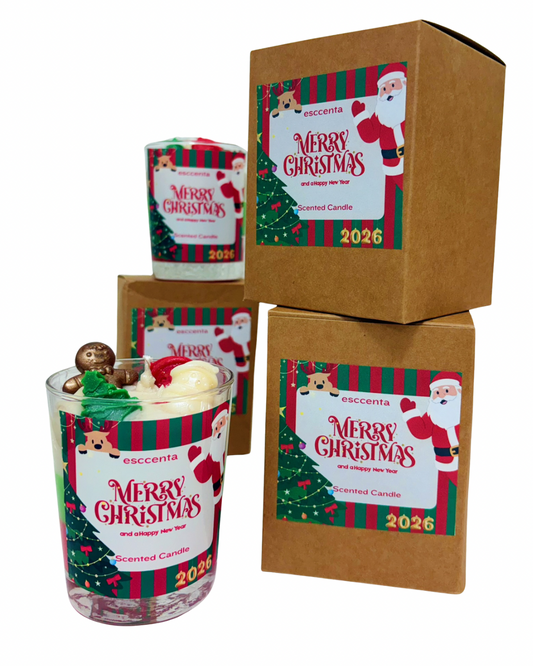 Candle - Merry Christmas & Happy New Year- LARGE (KOURABIES)
